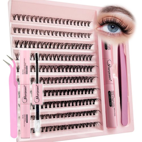 DIY Wimpernverlängerungs-Set – 200 Cluster-Wimpern, Bond & Seal, Kleber und Applikationswerkzeuge, Zubehör