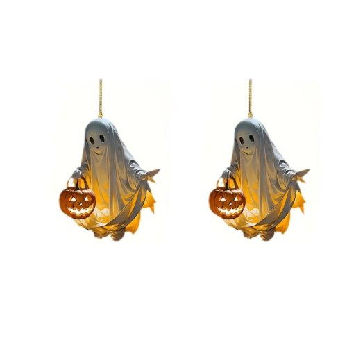 Acryl spookpompoen kerstboomhanger — feestelijke decoratie