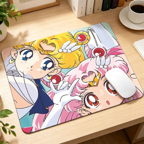 Mousepad Sailor Moon (anime), borda costurada, espesso e antideslizante — para secretária/escritório/gaming, decoração e presente