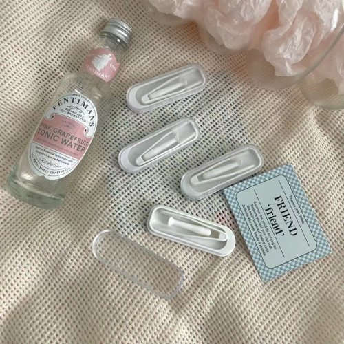 Kit portátil color crema para lentes de contacto: herramienta para retirar y limpiar, compacto para bolsa de maquillaje