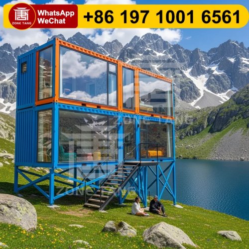 Casa modular flat-pack para jardín — vivienda pequeña temporal de varias estancias, instalación rápida, para montar