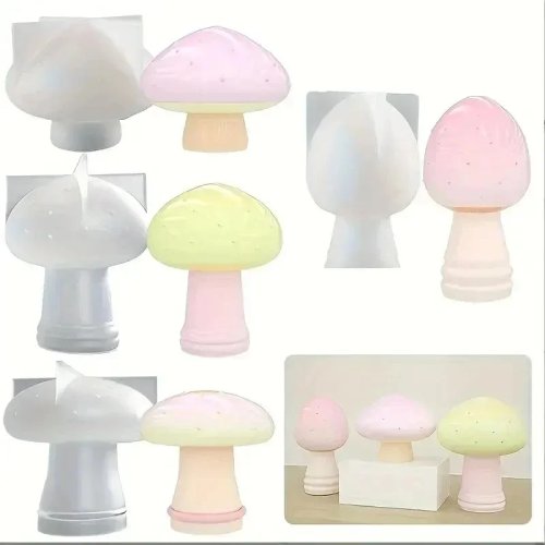 Molde de silicón 3D en forma de hongo para chocolate, repostería y resina epoxi — decoración DIY