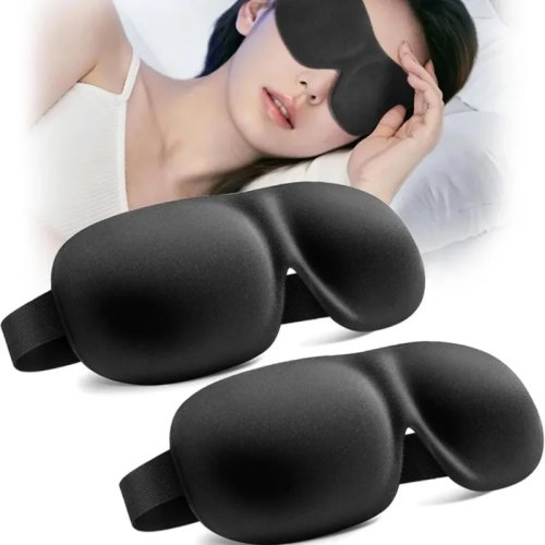 3D 메모리폼 수면안대 – 부드러운 빛 차단 아이마스크, 여행용으로 편안함