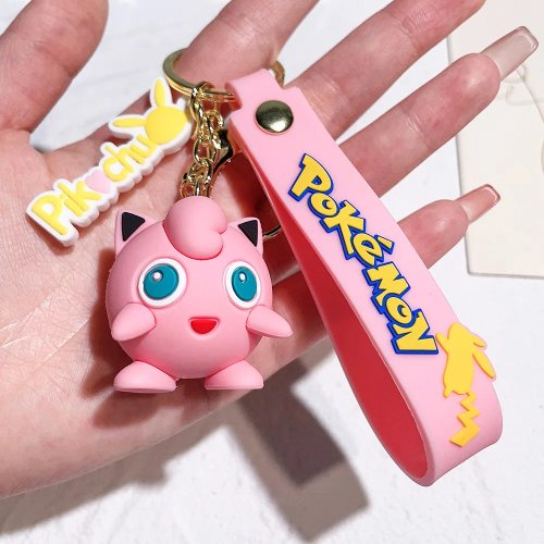 ميدالية مفاتيح Pokémon — مجسّم أنمي كاوايي صغير لتعليق على الحقيبة/المفتاح/السيارة، لعبة قابلة للجمع، هدية للأطفال