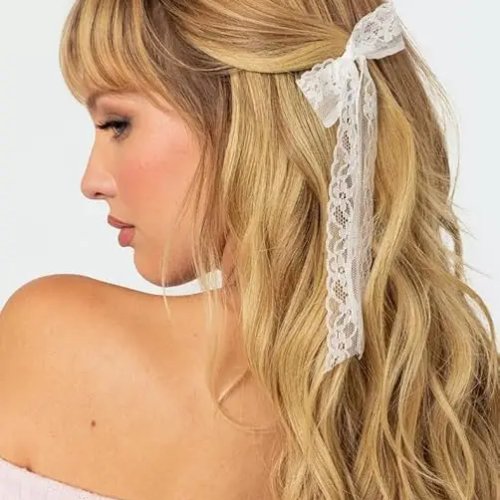 Pinzas para el pelo con lazo de encaje blanco para mujer — lazos adorables