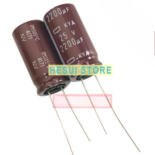 Aluminium elektrolytische condensator Black Diamond 2200µF 25V (12,5×25 mm) lage ESR, hoogfrequent - Serie KYA