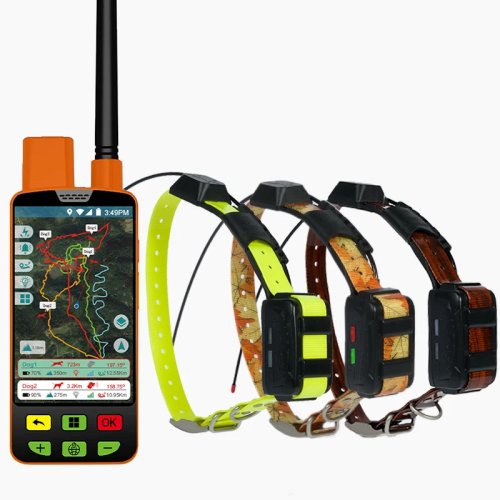 Traceur GPS satellite en temps réel Eseek pour chiens de chasse — récepteur portable + 3 colliers d'entraînement avec émetteur sonore