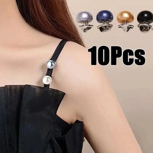 10er-Set Perlen-Button-Pins – Dekorative Sicherheits-Knopf-Abdeckungen DIY für Schuhe, Hüte, Taschen, Schals & Kragen