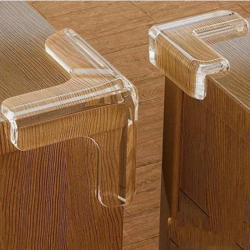 Pelindung sudut meja bayi 4/10 pcs - silikon transparan lembut, pelindung tepi anti benturan