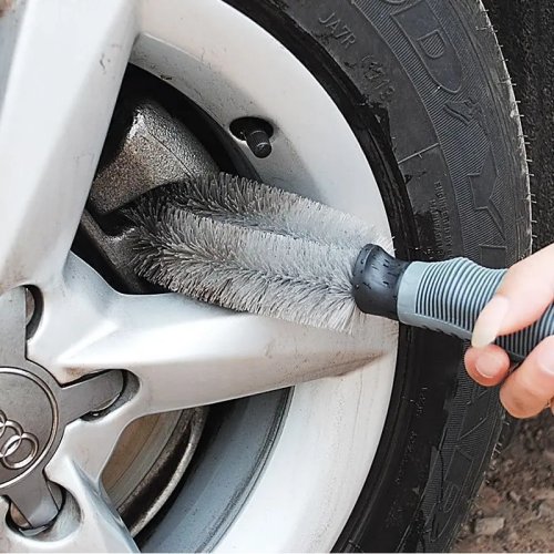 Brosse nettoyante jantes et pneus pour voiture - nettoyage humide et à sec