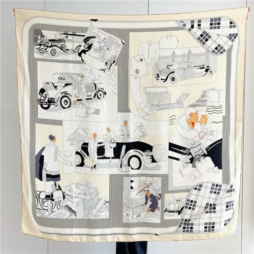 Lenço grande em seda de amoreira para mulher — xale de verão de luxo, grande formato; multifunções: bandana, cinto, lenço para pescoço/cabelo