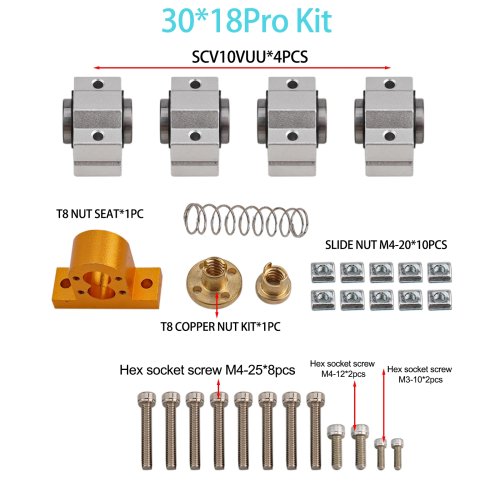 Апгрейд‑комплект оси X для CNC 3018 Pro — комплект деталей для фрезера