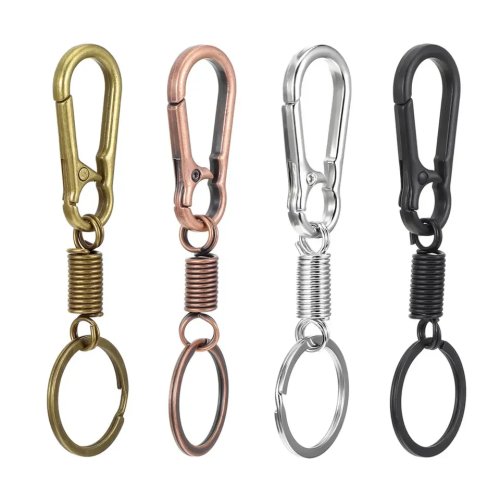 스테인리스 카라비너 키링(O링 포함) — 스프링 스냅 후크, 퀵 릴리스 키홀더