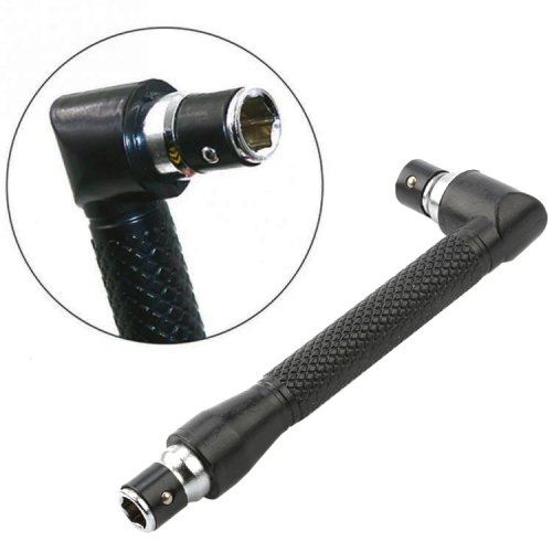 Schwarzer L-Bit 1/4" (6,35 mm) Sechskant-Schraubendreiber, 90°, beidseitig