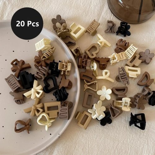 20-Pack Small Matte Neutral Hair Claw Clips for Women — Non‑Slip Jaw Clips with Strong Hold for Thin/Medium/Thick Hair