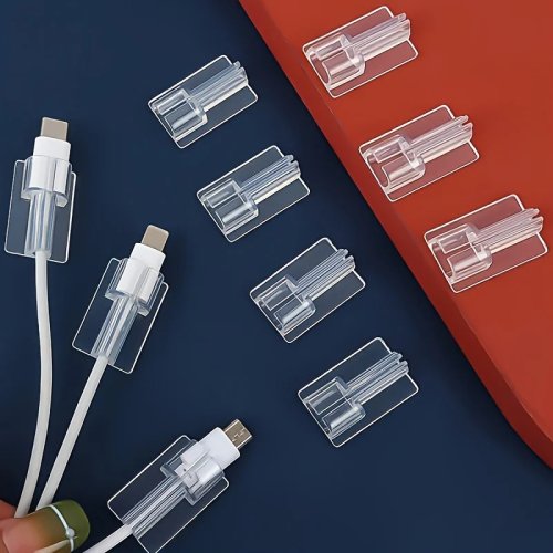 10pcs Transparent Cable Protector Clips — Charging Cable Clip for Lightning, Micro USB & USB‑C