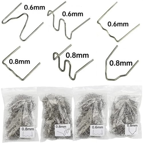 100–600 pcs Agrafes/clous de soudure plastique pour réparation de pare-chocs – goujons ondulés prédécoupés pour pistolet de soudure à chaud