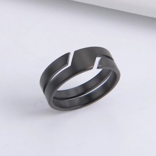 Anello Skyrim in acciaio inossidabile nero, minimalista unisex – anello coppia / fede, idea regalo 2025