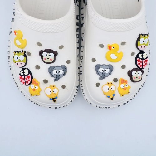 Charms per scarpe in PVC – elefante e coccinella cartoon, accessori per bambini, idea regalo per feste