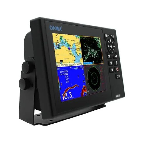 ONWA KM-8X/KM-12X جهاز بحري 5 في 1 — ترانسبوندر AIS فئة B، جهاز GPS مع مخطط خرائط، سونار لكشف الأسماك ورادار