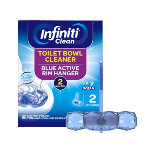 Colgador limpiador para WC, azul 'Active', aroma oceánico, 2 x 50 g (1,8 oz) — Limpia y desodoriza con cada descarga, dura hasta 2 meses