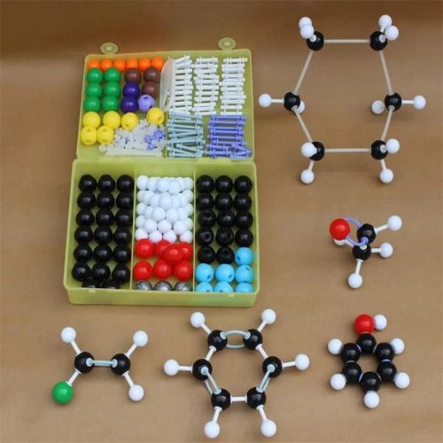 Zestaw modeli molekularnych ZX-1004, 269 elementów — Do chemii ogólnej i organicznej, do laboratorium szkolnego i zajęć