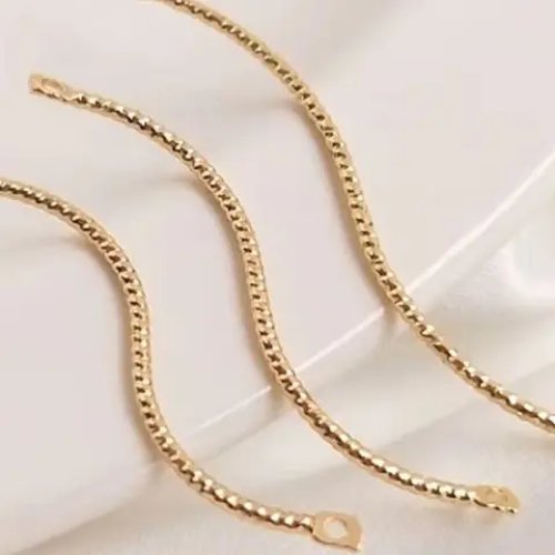 Conector para pendientes doble en S, alambre/tubo trenzado bañado en oro 14K para DIY — 1 unidad