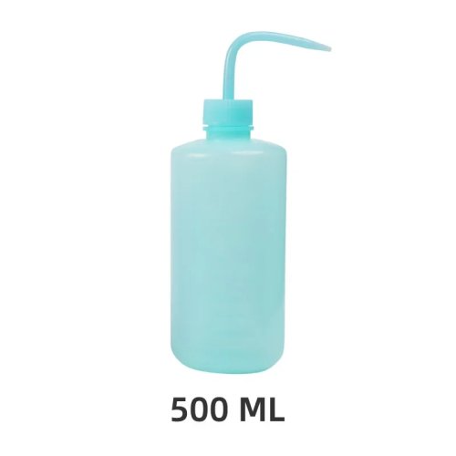 Curved‑Spout Eyelash Cleaning Bottle – Waterproof squeeze wash bottle for eyelash extensions & eyebrow cleaning, makeup tool, 250/500ml