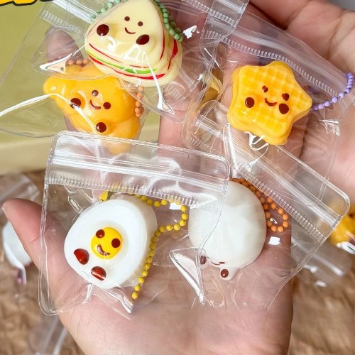 Squishy mini con forma de comida — juguete antiestrés suave de rebote lento, colgante/llavero, regalo