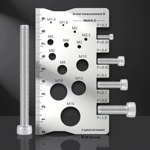 Kit jauges de filetage en inox 304 — Jauge de pas et calibre pour taille de boulon, règle de diamètre M12