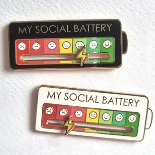 Значок «My Social Battery» — забавный металлический брошь/значок для одежды, подарок унисекс