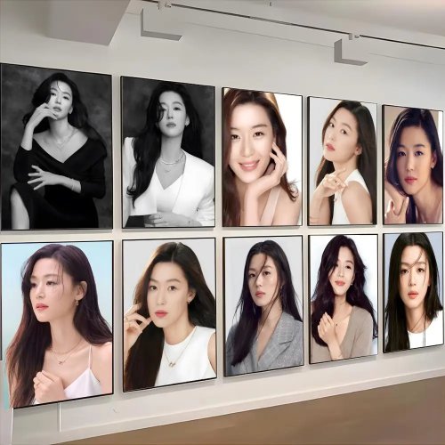 Affiche rétro de l'actrice Jun Ji-hyun (Gianna Jun) - déco murale pour restaurant/bar