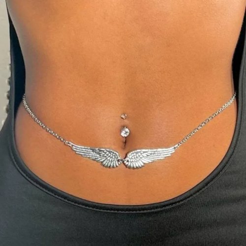 Chaîne de taille 2023 à ailes d'ange — Body/bikini, chaîne de ventre, bijou de plage pour femme
