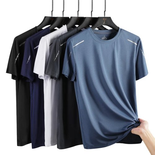 T-shirt homme running séchage rapide, respirant et extensible, manches courtes — idéal pour randonnée, pêche et sports outdoor