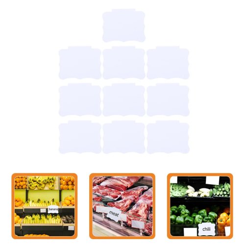10 pcs PVC Clip-on Price Tags — Erasable, Reusable, Water‑Washable Labels for Supermarket & Retail Displays