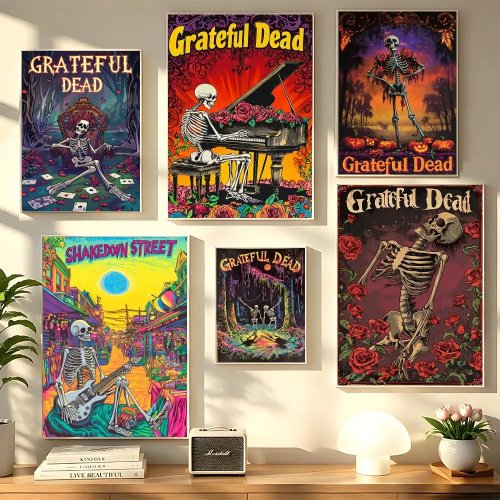 Grateful Dead Rock Band Poster — Aesthetic Wall Art Print for Living Room, Bedroom & Office — Modern Home Decor Gift