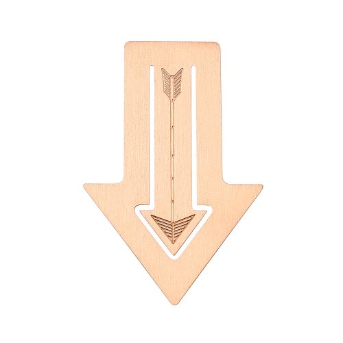 Segnalibro a freccia in rame color oro rosa — clip pagina metallico, regalo per uomo e donna, materiale scolastico