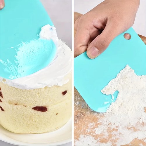 Set 3 piezas para repostería: espátula alisadora y nivelador de crema, herramientas para decorar pasteles