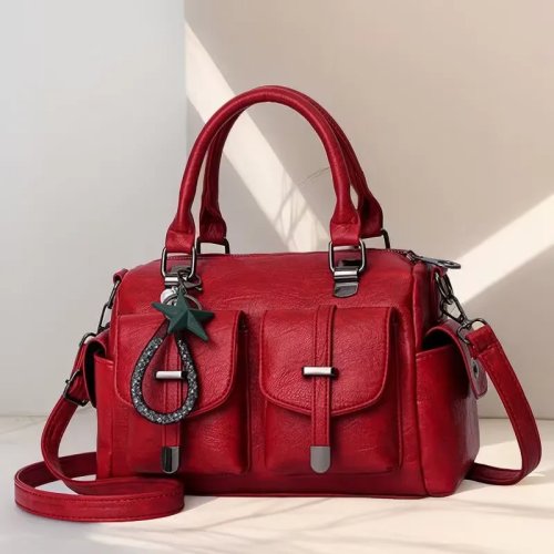 New 2025 Women's Crossbody Shoulder Bag – Stylish designer-style travel handbag with fur pompom, high quality