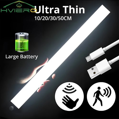 Luz nocturna LED inalámbrica con sensor de movimiento, recargable por USB, magnética para armario, cocina, pasillo