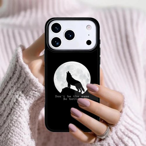 Coque iPhone motif loup hurlant — compatible iPhone 17/16/15/14/13/12/11/X/XR/XS/SE/Plus