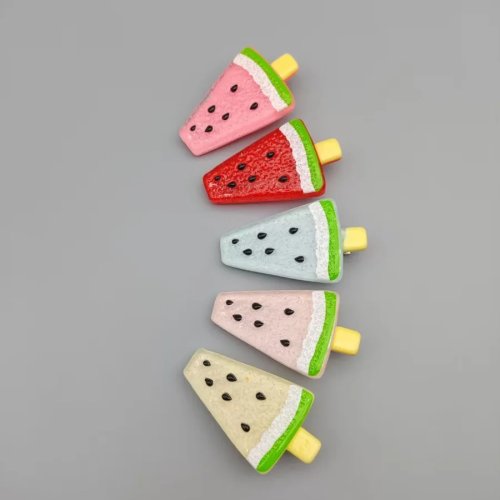 Clip para cabello con diseño de sandía y helado — Pinza de fleco para niñas/estudiantes