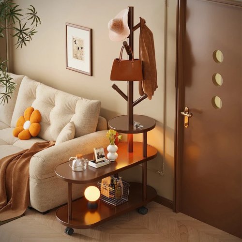 Movable Floor Coat Rack — Space‑Saving Freestanding Stand for Coats & Clothes (Bedroom & Living Room)