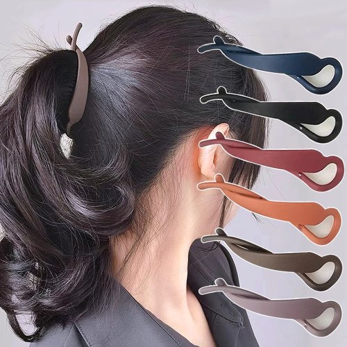 Matte Resin Banana Clip — Non‑Slip Twist Hair Barrette for Bun & Ponytail, Flat Hairpin for Women & Girls