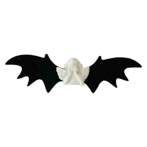 Spinka do włosów z czaszką i nietoperzem w stylu punk — klamra "duckbill" gotycka na Halloween