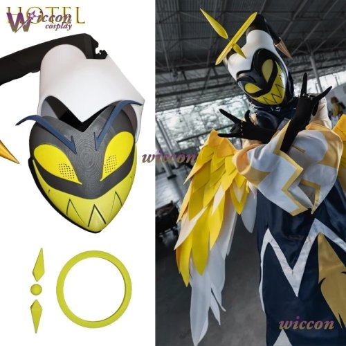 Men's yellow angel halo mask — cosplay/costume accessory for Halloween & parties (adult)