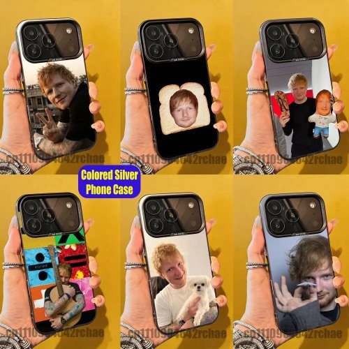 Funda personalizada Ed Sheeran para iPhone, color plata, compatible con iPhone 17/16/15/14/13/12/11/SE/Pro/Max/Plus/Mini