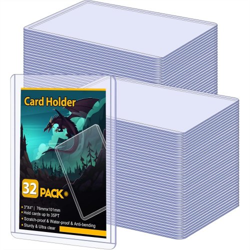 Lot de 32 protège-cartes rigides 35PT pour cartes à échanger (taille standard 3" x 4")