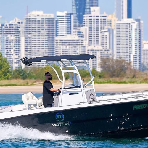 Dolphin Pro3 Extreme Heavy-Duty T-Top for Center Console Boats — Anodized Frame with Black Canopy (Marine Bimini Top)