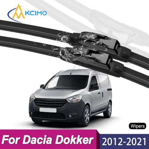 Escobillas limpiaparabrisas para Dacia Dokker 2012–2021, delanteras, silenciosas, sin rayas, todo tiempo